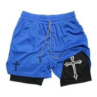 Treno 2 en 1 running Homens estampado cruzado, pantalón corto deportivo Crist ã Com Academy forro de compresión - details 4