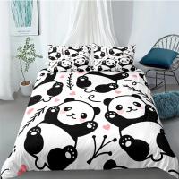 Juego de ropa de cama con dibujos de Panda para niños, funda nórdica creativa con funda de almohada para adolescentes, tamaño King - details 9
