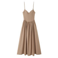 Ropa de mujer europea y americana popular vestido de tirantes de versión media y larga - details 1
