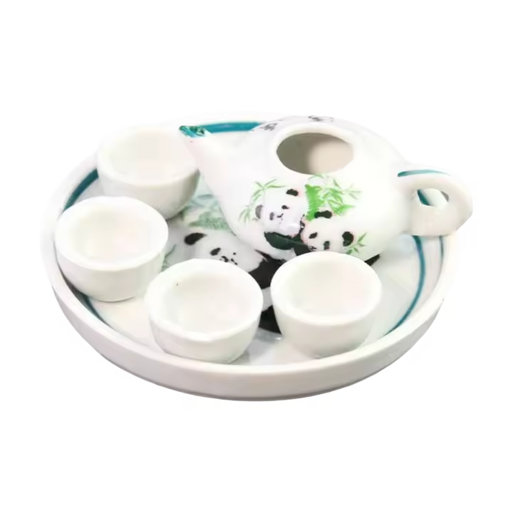 Juego de Té de Dibujos Animados de Cerámica Juguete Educativo para Niños - 1