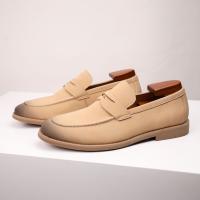 Mocasines de color claro, zapatos casuales de cuero para hombre, zapatos de cuero genuino - details 3