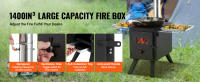 SucceBuy Estufa de leña portátil de 86 pulgadas con caja de fuego de 1400 pulgadas cúbicas, 8 tubos de chimenea y guantes, para cocinar y calentar al aire libre - details 0