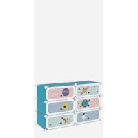 SONGMICS Armario Modular Infantil de 16 Cubos, Organizador Modular para Niños, Estantes de Cubo de Plástico, con Puertas, para Ropa, Zapatos, Juguetes, 123 x 31 x 123 cm, Rosa LPC906P01 - details 8
