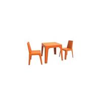 Set Infantil para Interior, Exterior, jardín - 1 Mesa Azul + 4 Sillas Roja/Rosa/Naranja/Lima - details 2