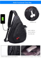 Mochila de Pecho Camuflada Negra para Hombres Bolsa Deportiva Impermeable para Viajes Gran Bolsa Cruzada para Niños y Adultos - details 3