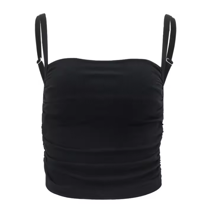 BUNO-Tops góticos negros para mujer, Tops cortos Vintage Y2K 2000, camisola básica de calle alta, corsé informal sin mangas, novedad de verano 2024 - 1