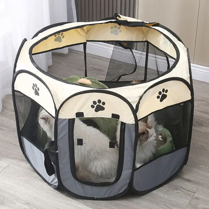 Tienda para perros, casa portátil, perrera transpirable para exteriores, vallas para gatos domésticos, sala de parto, parque octogonal de fácil operación, caja para perros - 1