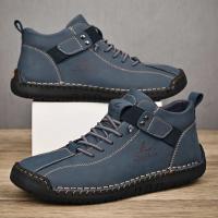 Zapatos Casuales de Cuero Hechos a Mano para Hombre 2024 Zapatillas Deportivas Transpirables para Exteriores - details 12