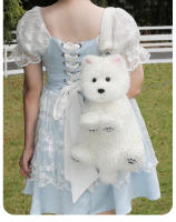 West Highland muñeca de simulación linda muñeca de perro de peluche al por mayor embalaje de caja de color de entrega de una pieza - details 4