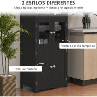 Cocina Comedor Cocina 4 Puertas 2 Estantes Abiertos y Estante Ajustable Salón 60x30x162 cm Blanco - details 13