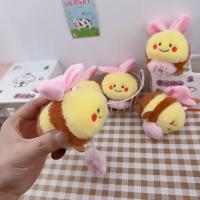 Lindo llavero de abeja de dibujos animados Kawaii llavero de dibujos animados bolsa de felpa adornos colgantes suave creativo muñeca con cordón regalos de cumpleaños - details 7