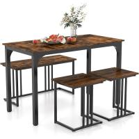 Juego de Comedor Industrial Mesa de Cocina de 120 x 60 cm con Banco y Taburetes - details 9