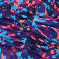 Vestido de Verano 2025 para Mujer Estampado Azul, Cuello en V, Ajuste Delgado, Envoltura de Cadera, Manga Corta - details 16