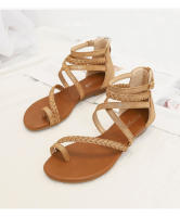 Sandalias de cuña para mujer, nuevas, versátiles, con punta abierta, tallas grandes, con faldas, zapatos romanos. - details 7