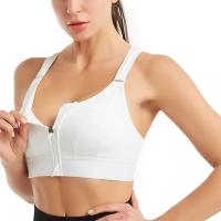 Sujetadores deportivos para mujer, cremallera frontal, correa ajustable, elástico a prueba de golpes, sujetador atlético para Fitness, Top corto ajustado para Yoga - details 7