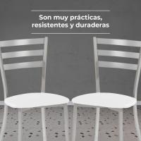 Dos sillas de Cocina, Metal, Blanco, Altura de Asiento 45 cms - details 6
