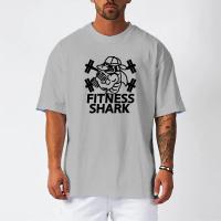 Oversized Short Sleeve T-shirt Mens Dropped Shoulder Mesh Loose Fitness T Shirt Men Summer Gym Bodybuilding Workout Tops Tees - details 8