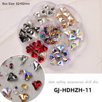 1 caja de accesorios para manicura, cuentas de oso y diamantes de imitación, mezcla de 7 cuadrículas, cristales para manicura, 3D - details 0
