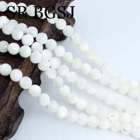 2 4 6 8 10mm DIY joyería de verano redonda Natural gemas de concha blanca fabricación genuina cuentas hebra 15" - details 2
