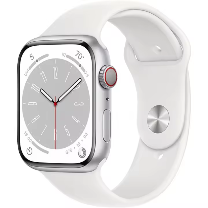 Apple Watch Series 8 Teléfono GPS 45 mm Ca Aluminio Plata Blanco Correa deportiva - 1