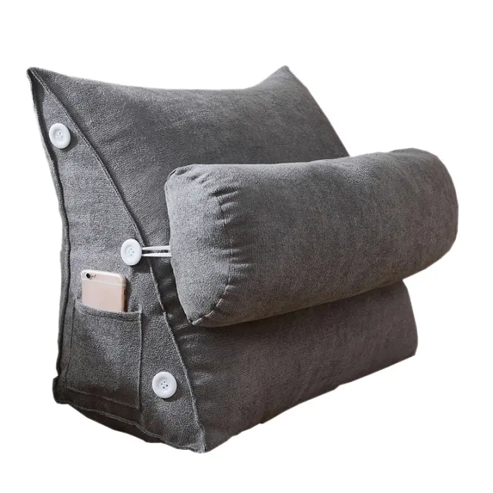 Cama Cojín triangular Silla de noche Silla lumbar Respaldo Almohada Perezoso Silla de oficina - 1
