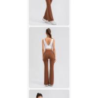Pantalones acampanados de cintura alta de talla grande, pantalones de Yoga, pantalones cortos, mallas de entrenamiento, pantalones acampanados deportivos, pantalones deportivos para mujer - details 19