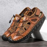 Sandalias de verano para hombre, sandalias de malla para exteriores, zuecos suaves, sandalias para hombre, sandalias deslizantes hechas a mano, zapatillas romanas para exteriores - details 11