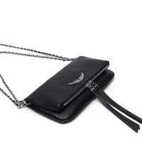 Bolso De Hombro Con Alas Negras Para Mujer, Cadena De Alas, Bolso De Cuero Cruzado Para Mujer - details 3