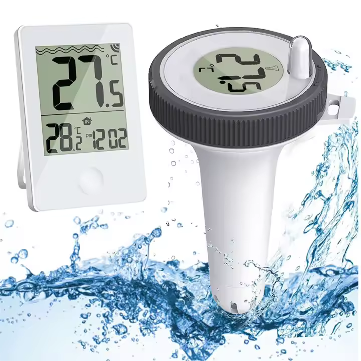 Termómetro de agua flotante inalámbrico para piscina y baño, termómetro para interiores y exteriores - 1