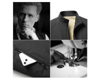Chaquetas acolchadas cálidas para hombre, abrigos de negocios de lana gruesa con cuello levantado, ropa de otoño e invierno - details 1
