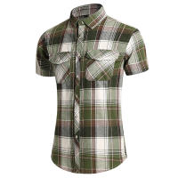 Camisa de Verano de Doble Bolsillo a Rayas Talla Grande Estilo Casual de Negocios para Hombres - details 15