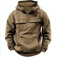 Chaqueta con capucha de color sólido para hombre, otoño e invierno, deportes de moda, deportes sueltos - details 6