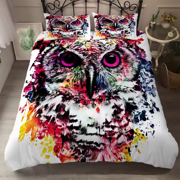 Funda de edredón, juego de funda nórdica con diseño de lobo y atrapasueños de arte Digital, juego de ropa de cama individual de tamaño doble, tamaño King y Queen de EE. UU. - 1