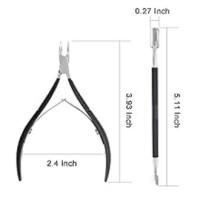 Recortadora de cutículas con empujador de cutículas, cortadora de cutículas, removedor de cutículas de acero inoxidable de grado profesional - details 3