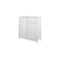 Max Home Cómoda dormitorio multiusos, 6 cajones de tela ligeros, 80x30x62 cm, Estructura acero, Tablero madera, Color blanco, Con sistema de nivelación, Organización, Almacenamiento (18409) - details 8