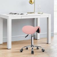 Taburete con Ruedas Silla Trabajo Altura Ajustable Giratorio Taburete de Oficina con Asiento de Silla de Montar Negro - details 22