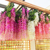Wisteria Artificial de Seda 12 Pcs Garland de Vid Ideal para Bodas, Fiestas, Jardines, Oficinas - details 1
