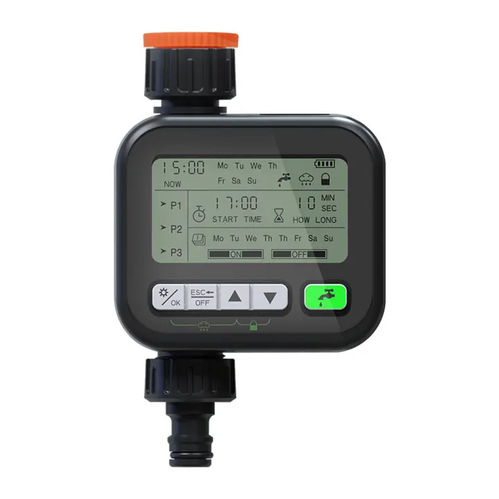 Temporizador de aspersor programable manguera de agua temporizador de grifo controlador de riego temporizador de riego de jardín con retardo de lluvia Manual 1 salida - 1