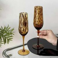 Copa de champán de leopardo Vintage, copas de vino de alta gama, copa de cola ámbar, herramientas de fiesta - details 0