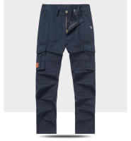 Pantalones cargo de algodón grueso con bolsillos para hombre, rectos, informales, - details 7
