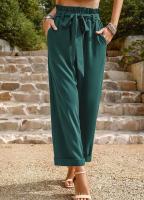 Pantalones de pierna ancha de moda de oficina de mujer de estilo clásico de cintura alta - details 15