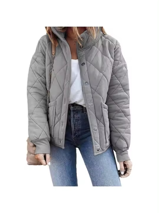 Chaquetas de Invierno para mujer, abrigos con cuello alto, moda - 1