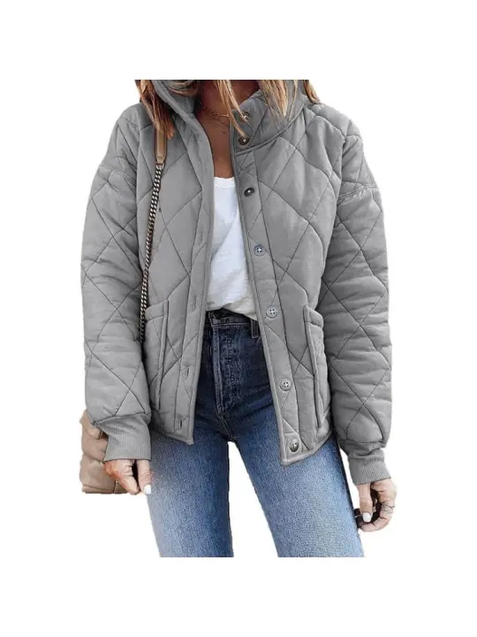 Chaquetas de Invierno para mujer, abrigos con cuello alto, moda - 1