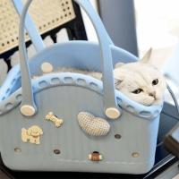 Bolsa de transporte para perros de EVA transpirable, bolsa de transporte para mascotas de viaje de mano de gran capacidad con diseño de cabeza con orificio, bolsa de mano portátil para gatos para mujer - details 11