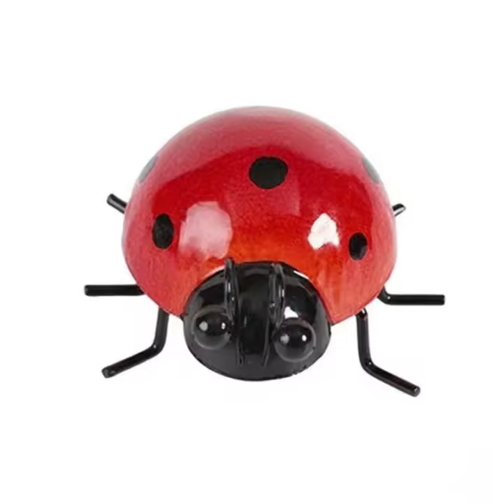 Estatua de Mini Metálica de Ladybug Beetle para Decoración del Hogar Adorno de Pared Colgante para Jardín Patio Figura de Escultura Exterior - 1