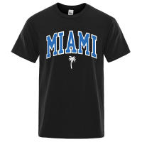 Camisetas con letras de la ciudad de la costa de Miami para hombre, ropa informal holgada de gran tamaño, camisetas de algodón con dibujos animados para hombre, camisetas callejeras - details 7