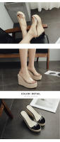 Nuevas sandalias de cuña transparentes de cáñamo con tacón alto - details 7