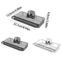 Estante de ducha con ventosa transparente, estante de drenaje para fregadero sin taladro, organizador de ducha de gran capacidad extraíble para cocina - details 0