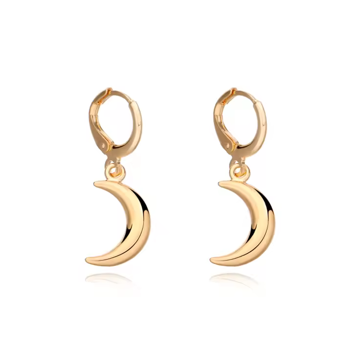 Pendientes de media luna tridimensionales a la moda y populares para mujer, pendientes de moda geométricos Retro simples - 1