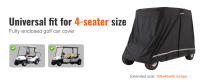 SucceBuy Funda para carrito de golf de 4 pasajeros, funda completa de poliéster 600D, universal para la mayoría de las marcas de fundas para automóviles, impermeable y a prueba de polvo, funda para carrito de golf al aire libre con tres puertas con cremal - details 0